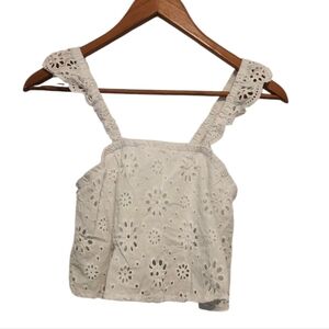 Celebrity Pink White Embellished‎ Crop Tank Top